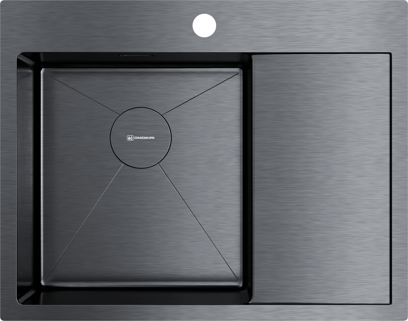 OMOIKIRI AKISAME 65-GM-L мойка вороненая сталь