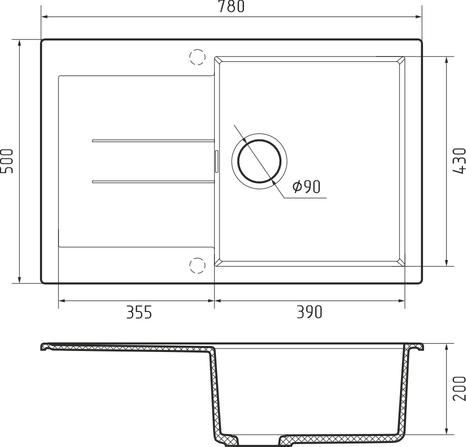 RIVELATO LM-7850 Nero opaco мойка черный
