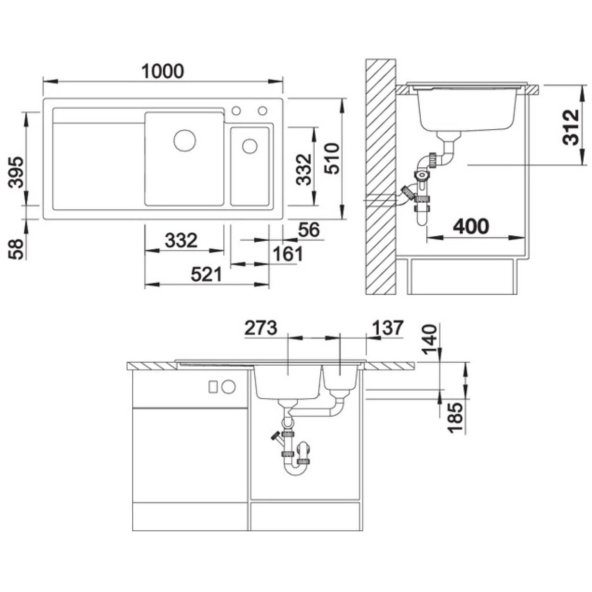 BLANCO ZIA 40 S мойка вулканический серый