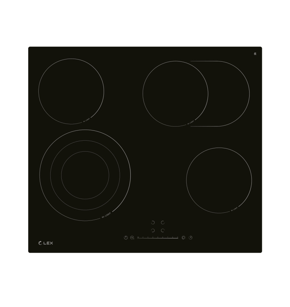 Lex EVH 642D BL электрическая варочная панель, черный
