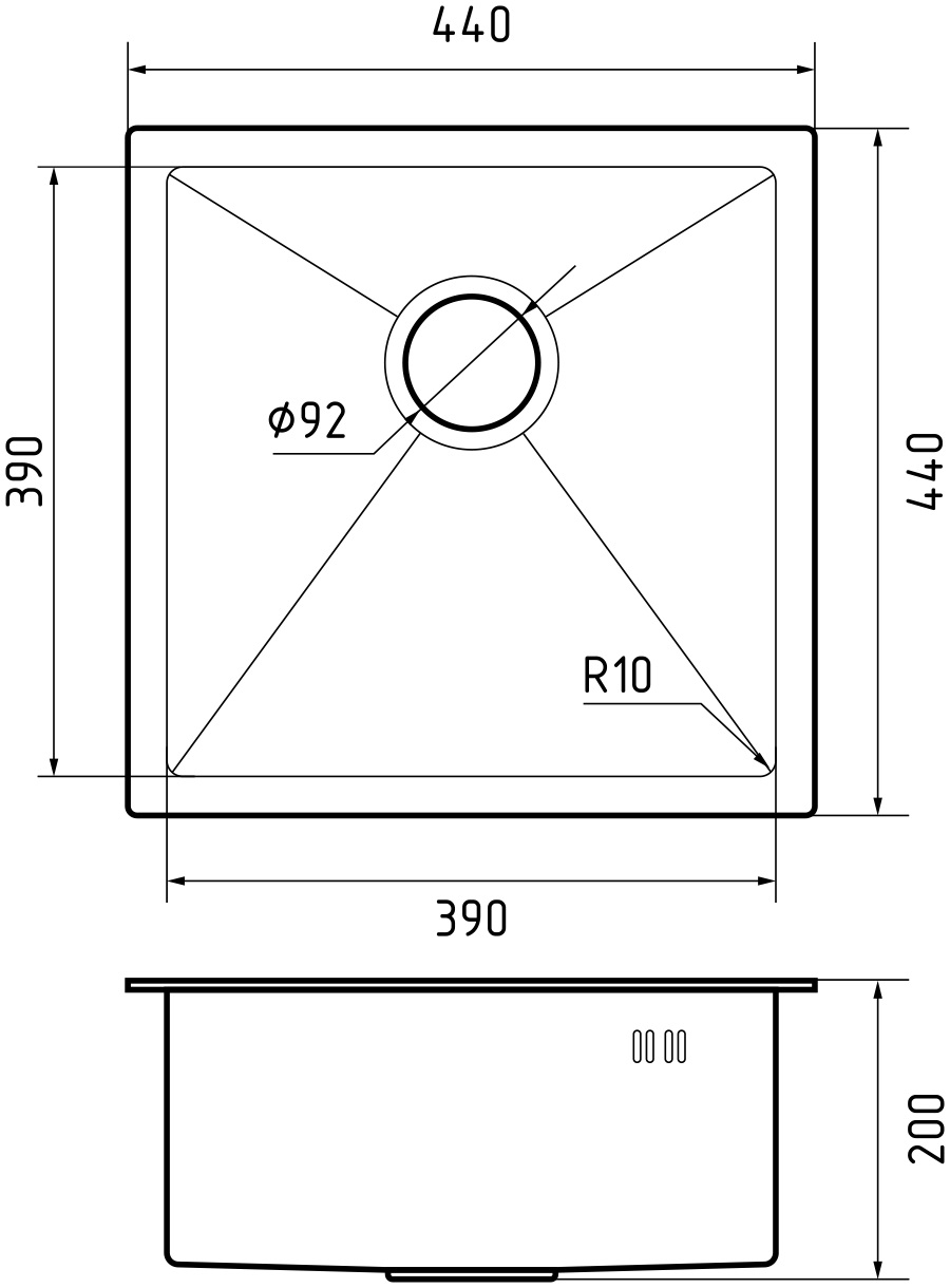 RIVELATO 4444 UN мойка нержавеющая сталь