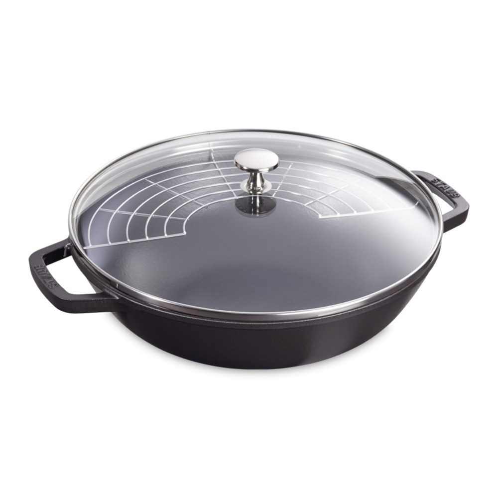 STAUB вок wok со стеклянной крышкой черный 30 см 4,4 л 1312923