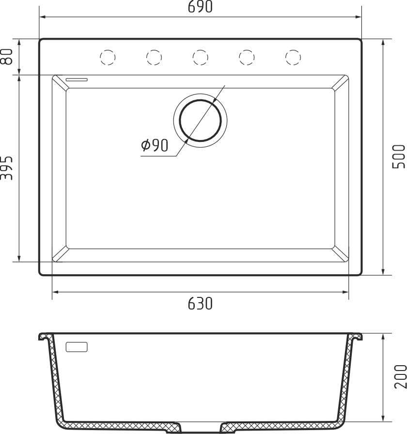 RIVELATO ZN-6950 Bianco latte мойка белый