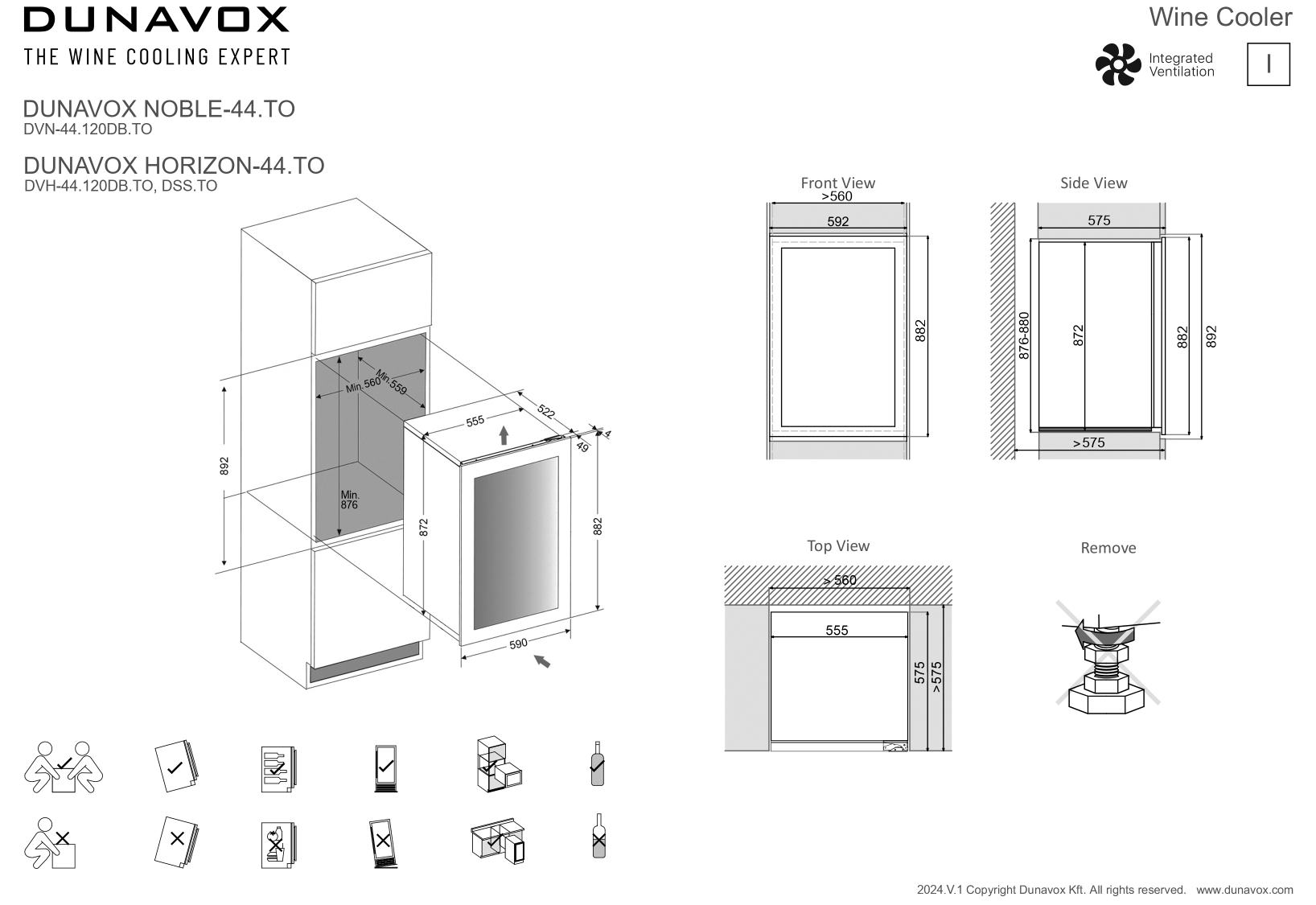 DUNAVOX DVN-44.120DB.TO винный шкаф черный