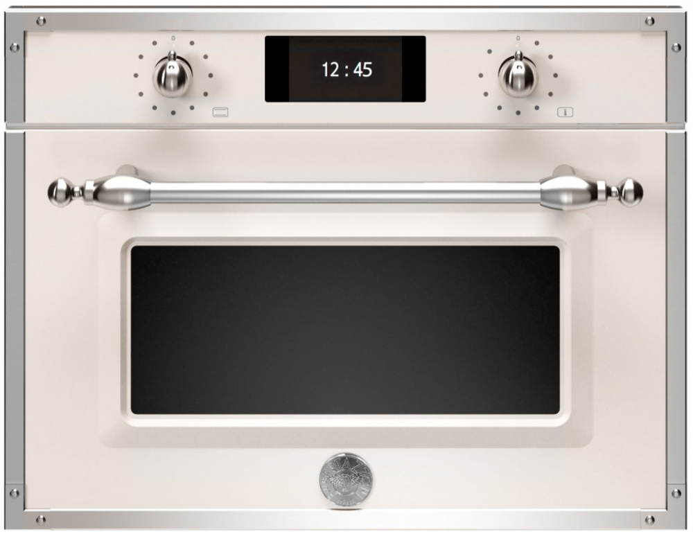 BERTAZZONI F457HERMWTAX духовой шкаф с СВЧ слоновая кость/хром