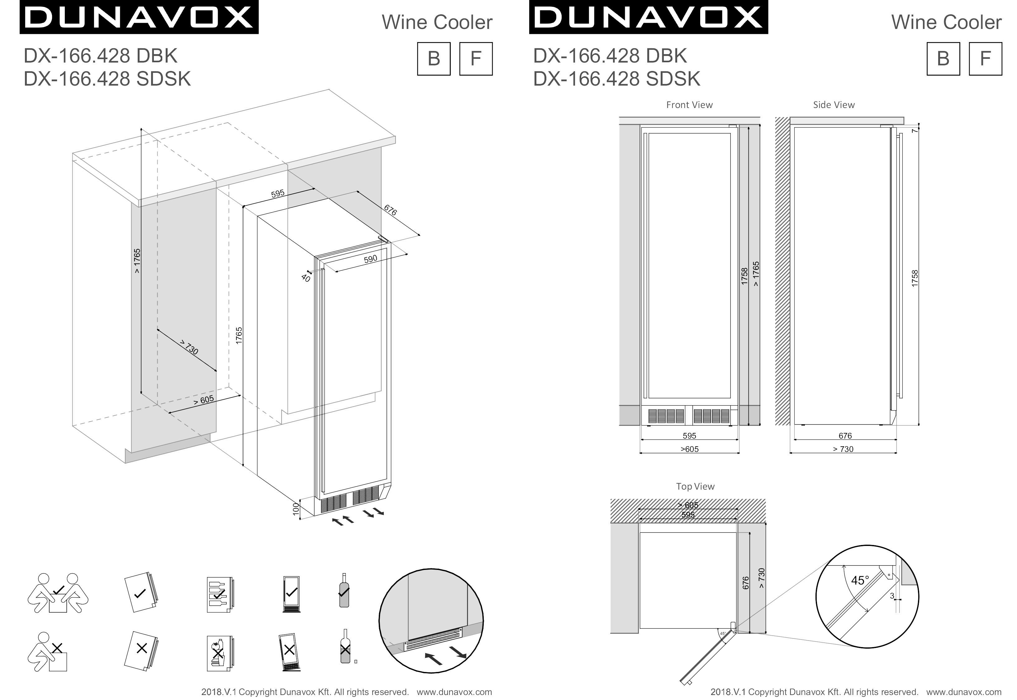 DUNAVOX DX-166.428DBK винный шкаф черный