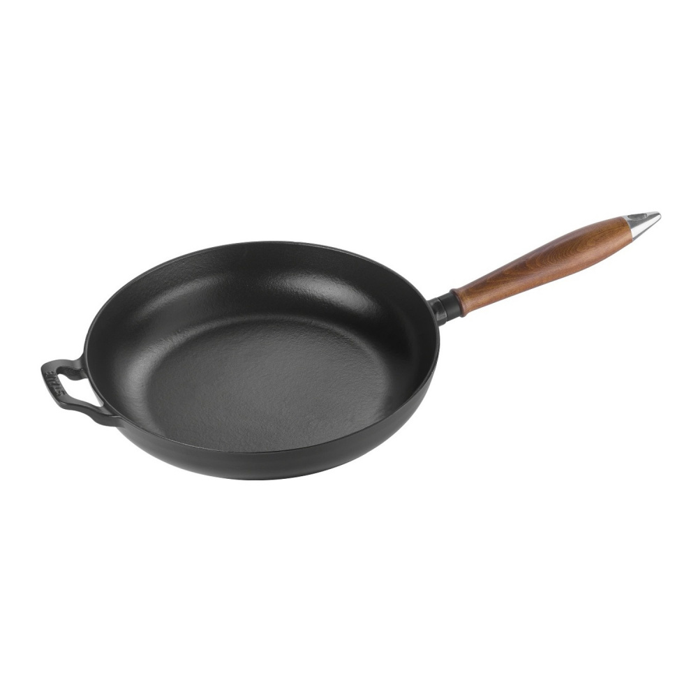 STAUB сковорода круглая 24 см с деревянной ручкой черная 12302423