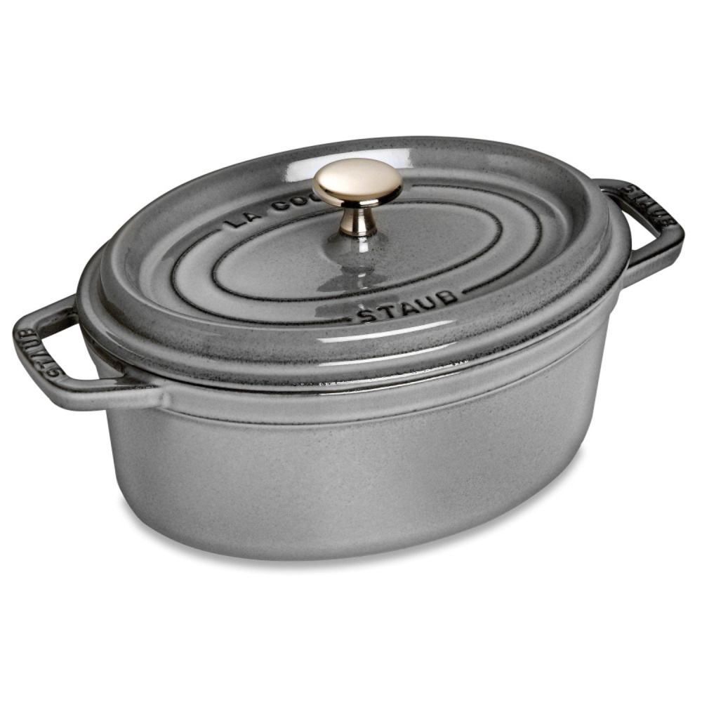 ZWILLING STAUB КУХОННАЯ ПОСУДА Кокот овальный, 27 см, 3,2 л, серый графит