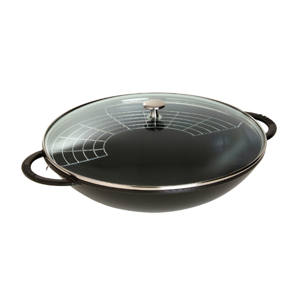 STAUB вок wok со стеклянной крышкой 37 см 5 7 л черный 1313923