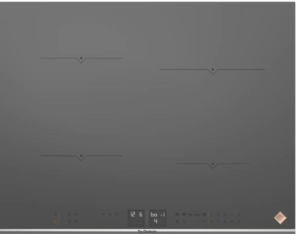 DE DIETRICH DPI7670G ИНДУКЦИОННАЯ ВАРОЧНАЯ ПАНЕЛЬ 65 CM серый