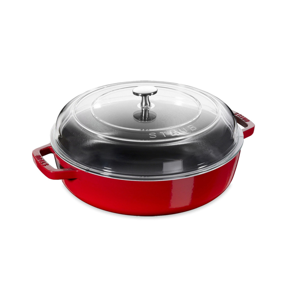 STAUB сотейник со стеклянной крышкой 28 см вишневый 12722806