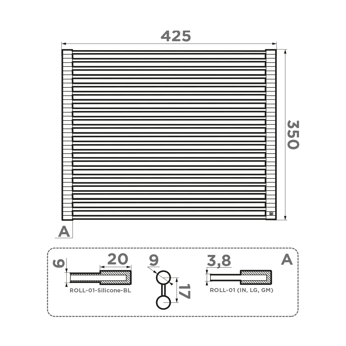 OMOIKIRI ROLL-01-Silicone-BL ролл-мат черный