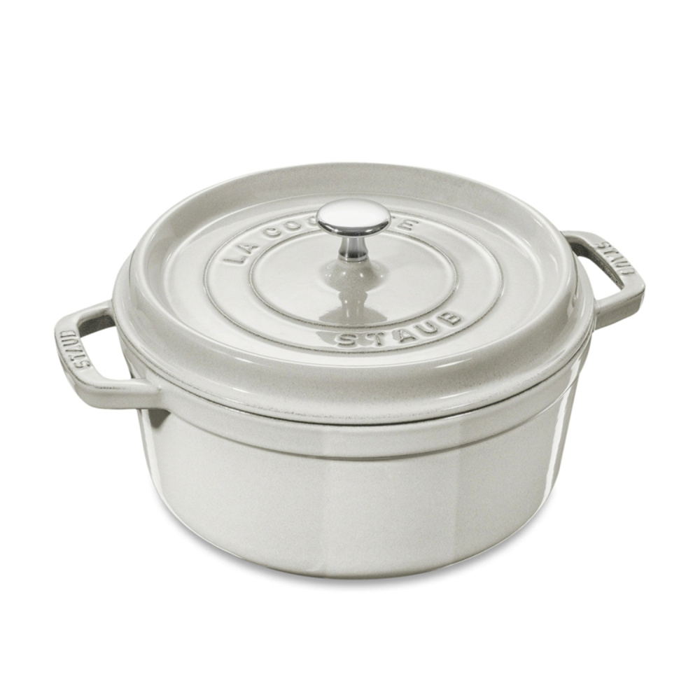 STAUB кокот круглый 26 см 5,25 л белый трюфель 11026107