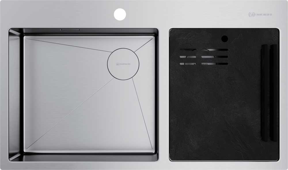 OMOIKIRI AKISAME 86-2 SIDE-IN мойка нержавеющая сталь