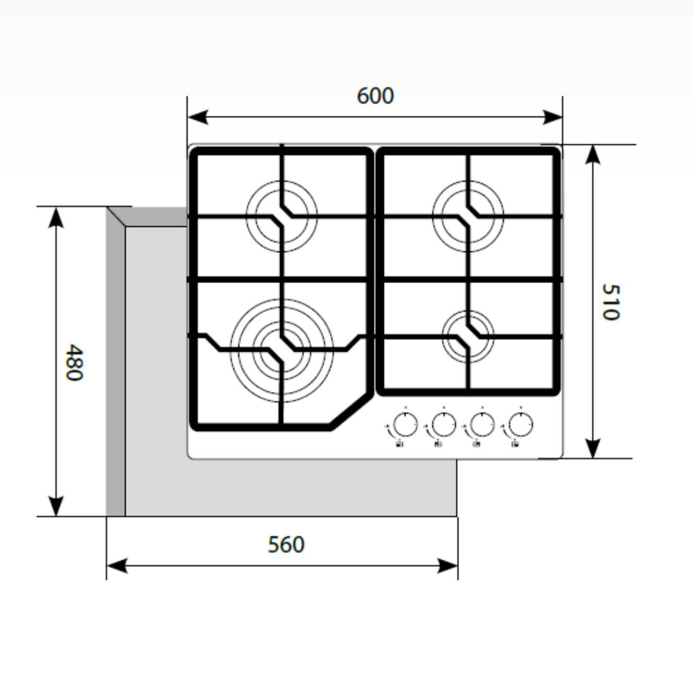 LEX GVG 640-1 BL варочная панель черный (распродажа)