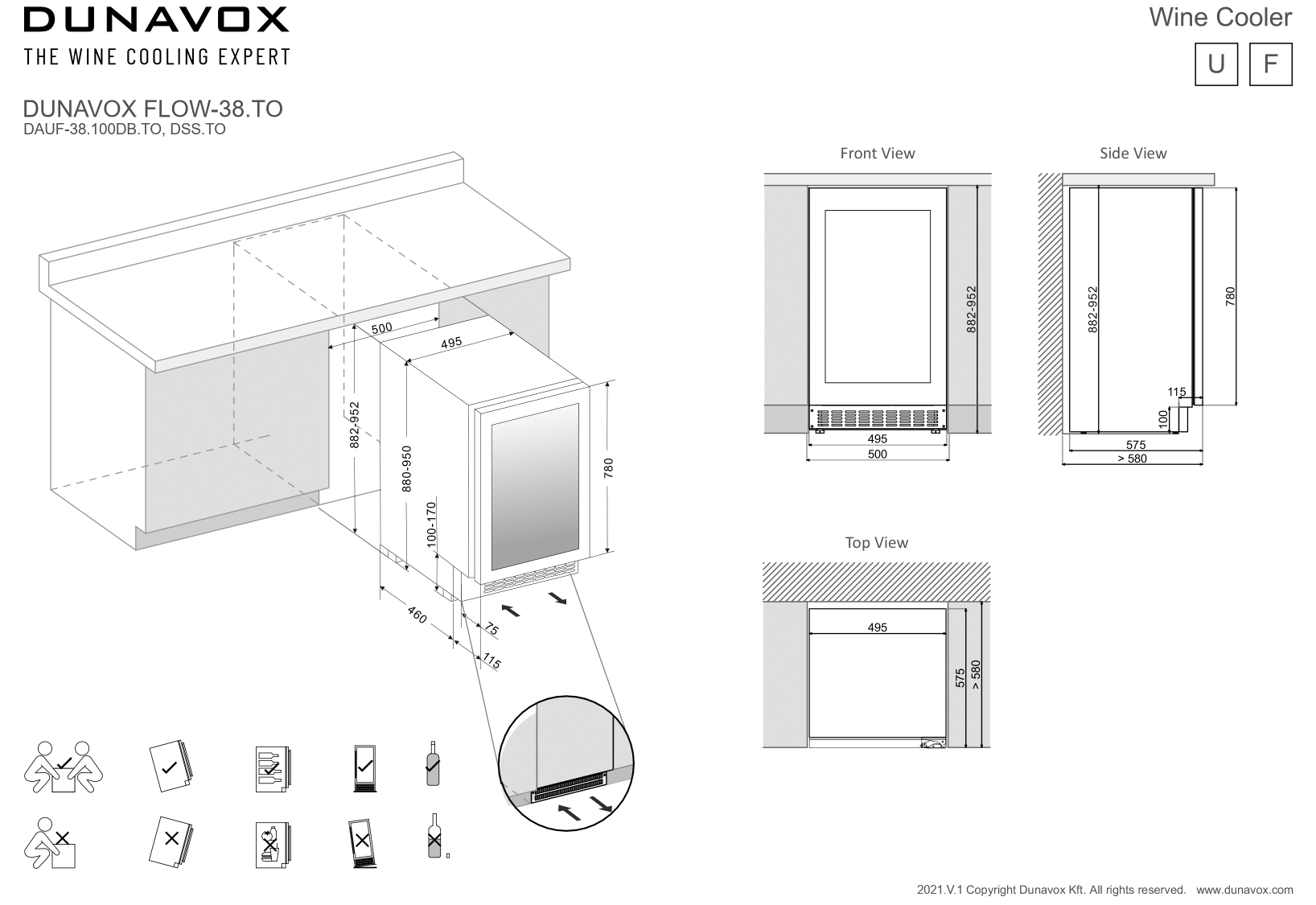 DUNAVOX DAUF-38.100DB.TO винный шкаф черный