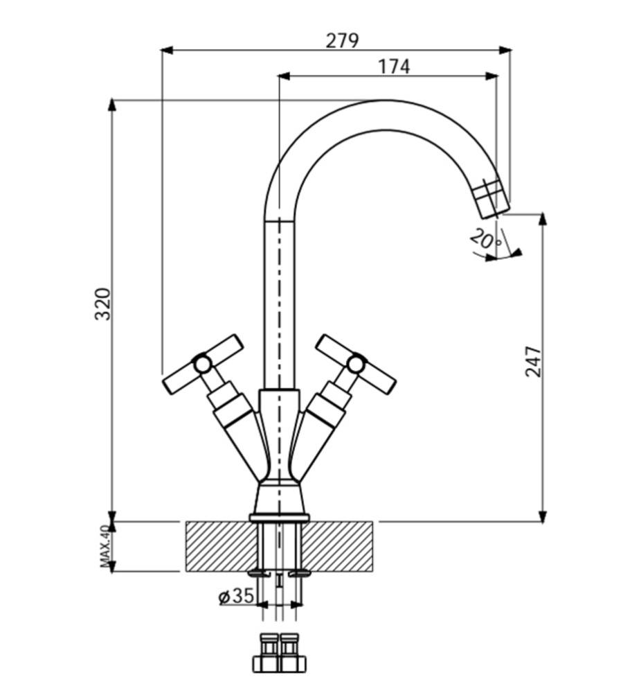 FLORENTINA ИТА AV смеситель бежевый