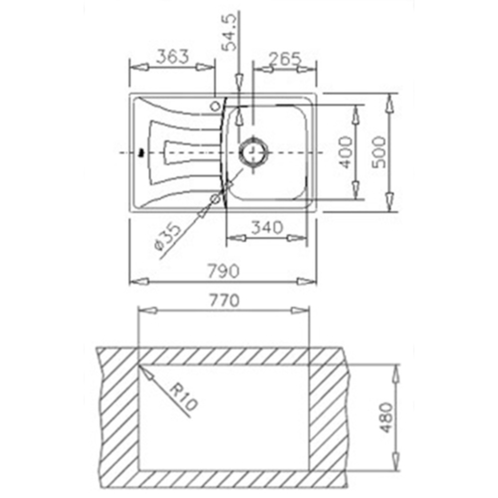 TEKA UNIVERSO 79 1В 1D POLISHED Мойки из нержавеющей стали врезные 