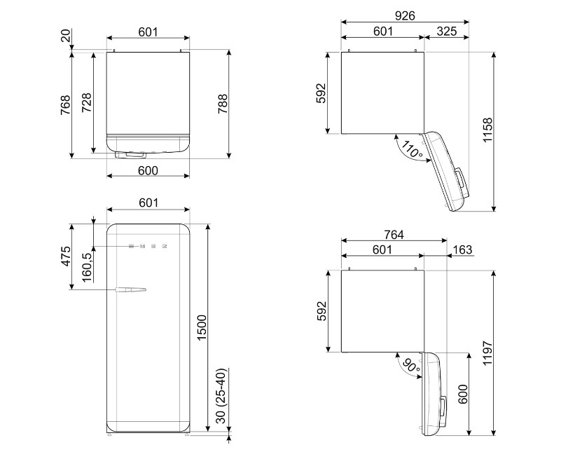 SMEG FAB28RDSB6 холодильник синий шторм