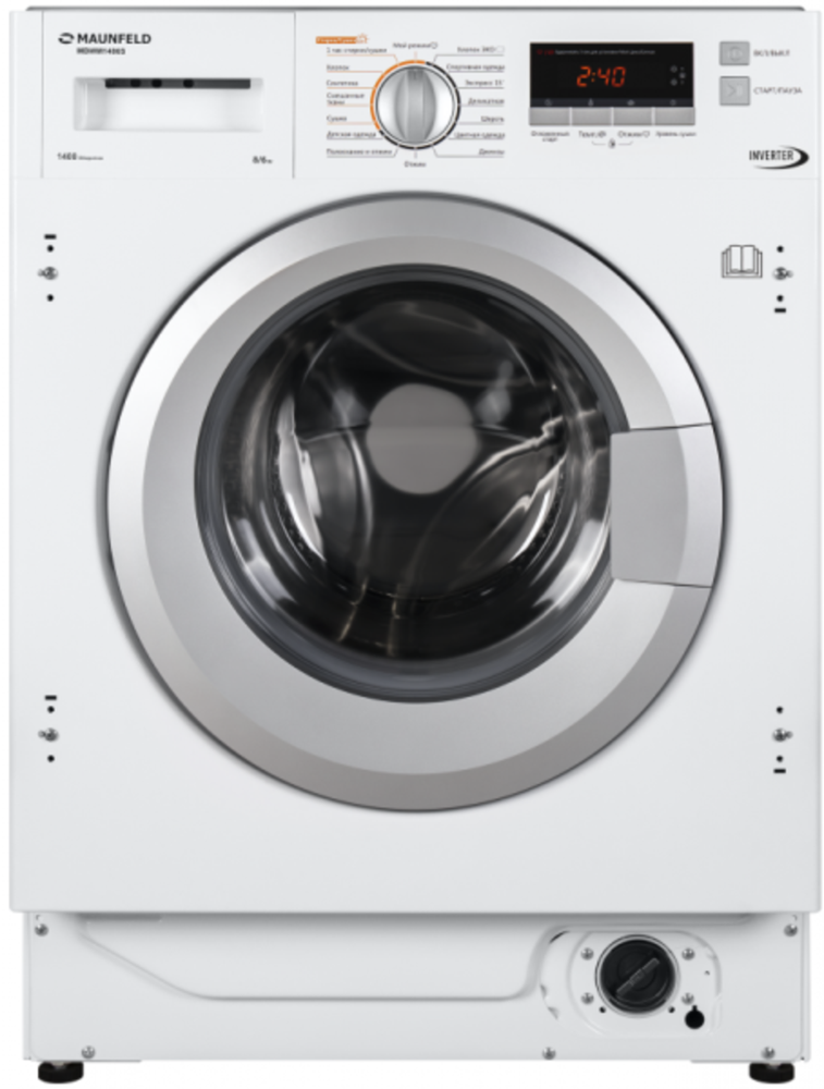 MAUNFELD MBWM1486S встраиваемая стиральная машина с сушкой и инвертором