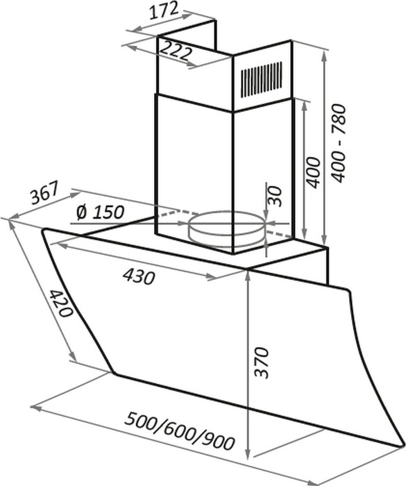 MAUNFELD SKY STAR CHEF 60 Glass Beige вытяжка бежевый