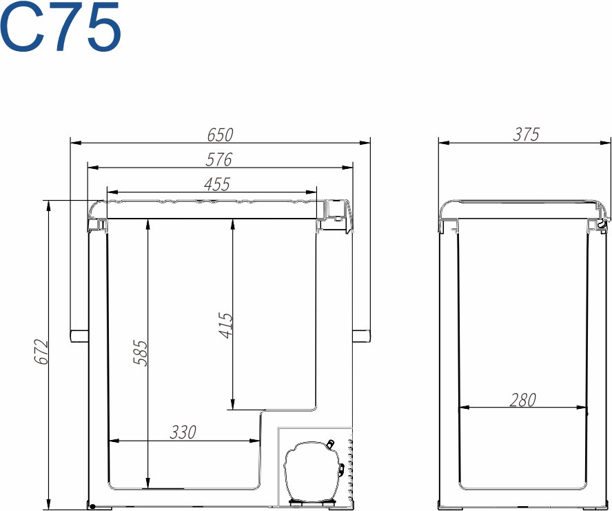 ALPICOOL C75 (12/24) автохолодильник серый