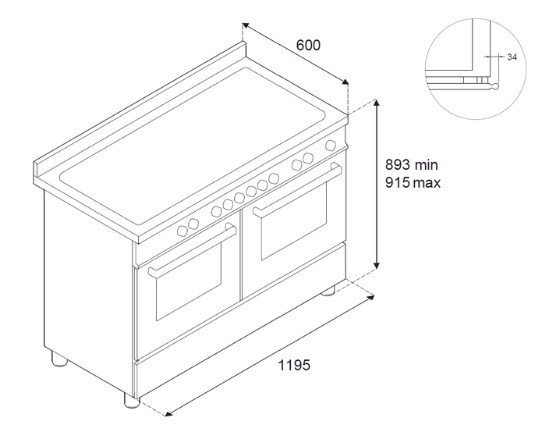 BERTAZZONI HER125I2EXT варочный центр нержавеющая сталь