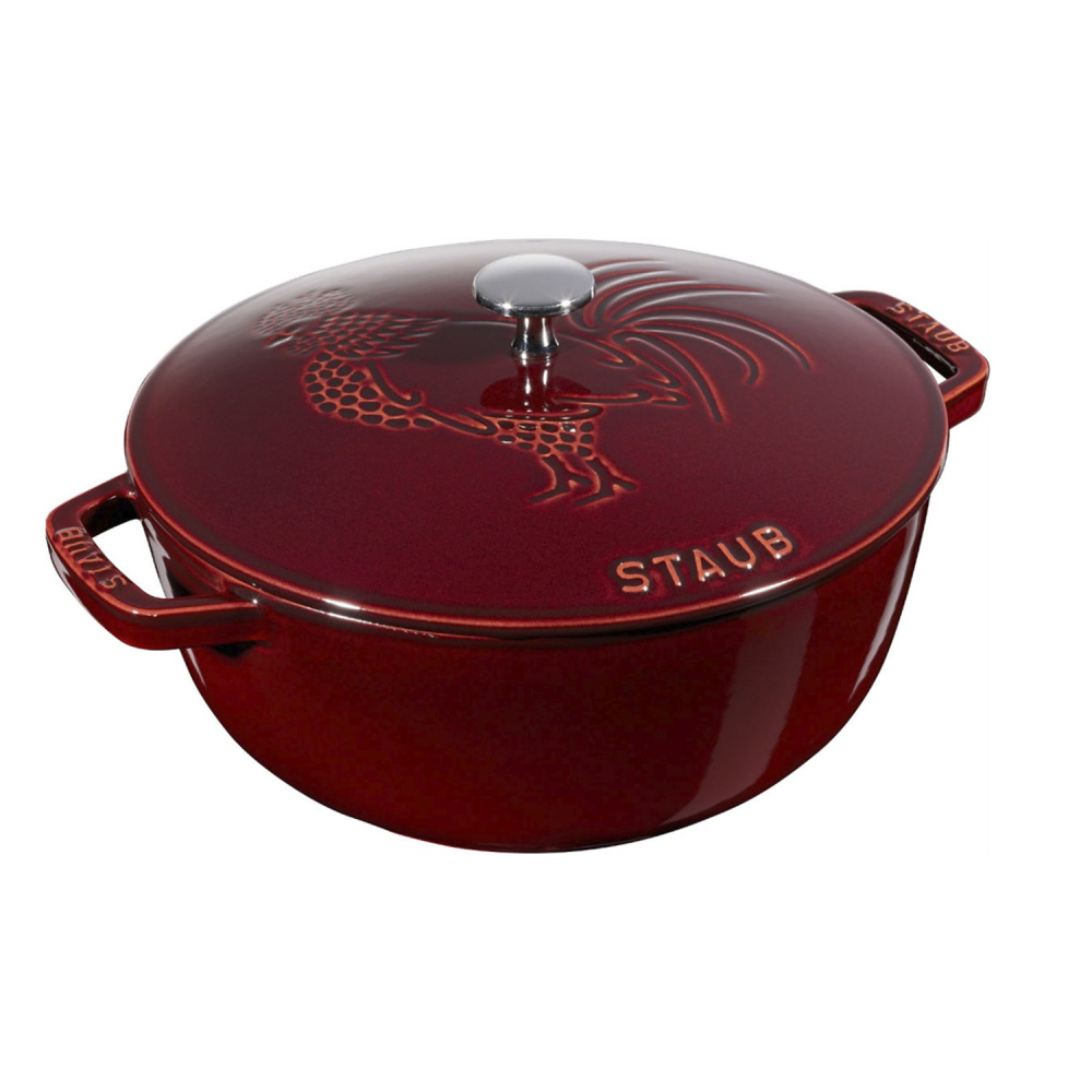 STAUB кокот "Петух" 24 см 3,6 л гранатовый 11752487