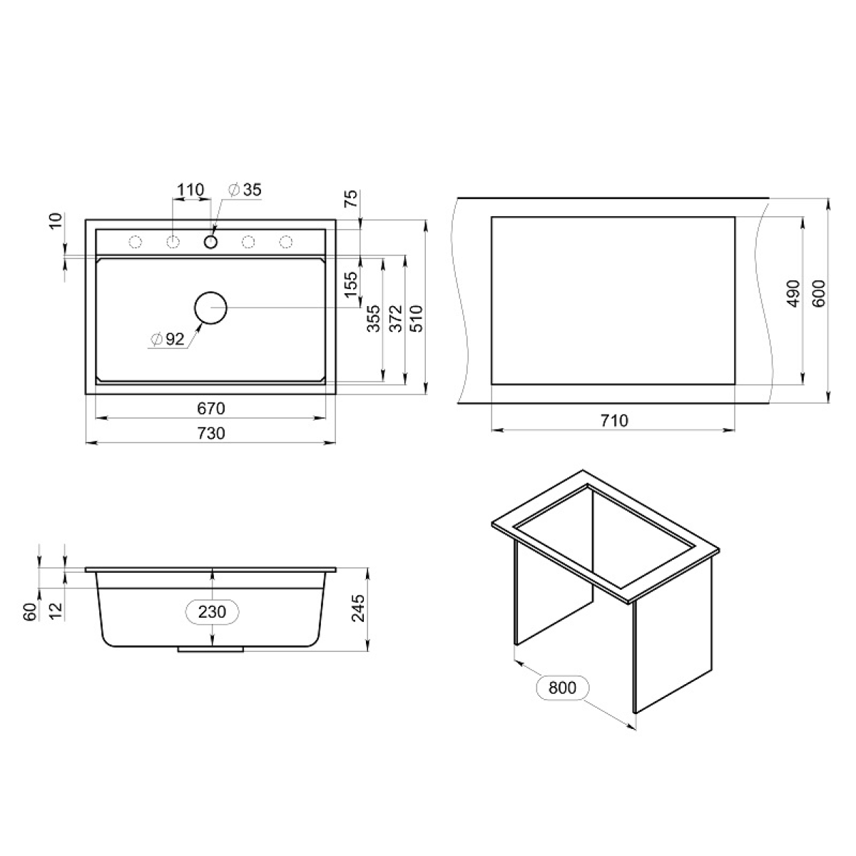 GRANULA KS-7301i мойка алюминиум