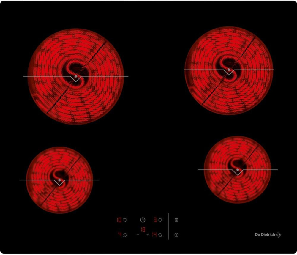 DE DIETRICH DPV7650B ЭЛЕКТРИЧЕСКАЯ ВАРОЧНАЯ ПАНЕЛЬ 65 СМ черный