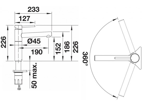 BLANCO ALTA II смеситель нержавеющая сталь