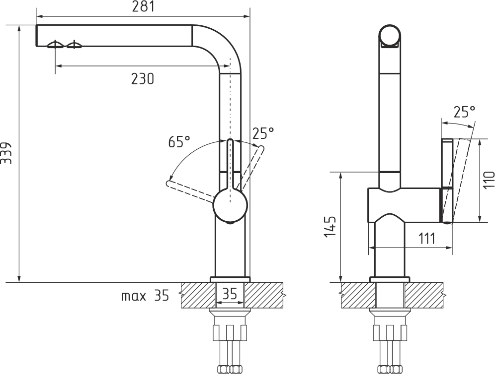 RIVELATO ARNO 9024430 nero смеситель черный
