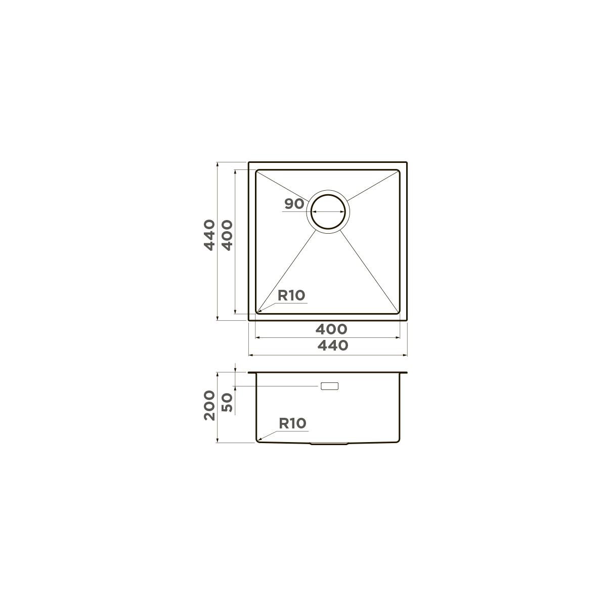 OMOIKIRI TAKI 44-U/IF-GM мойка вороненая сталь