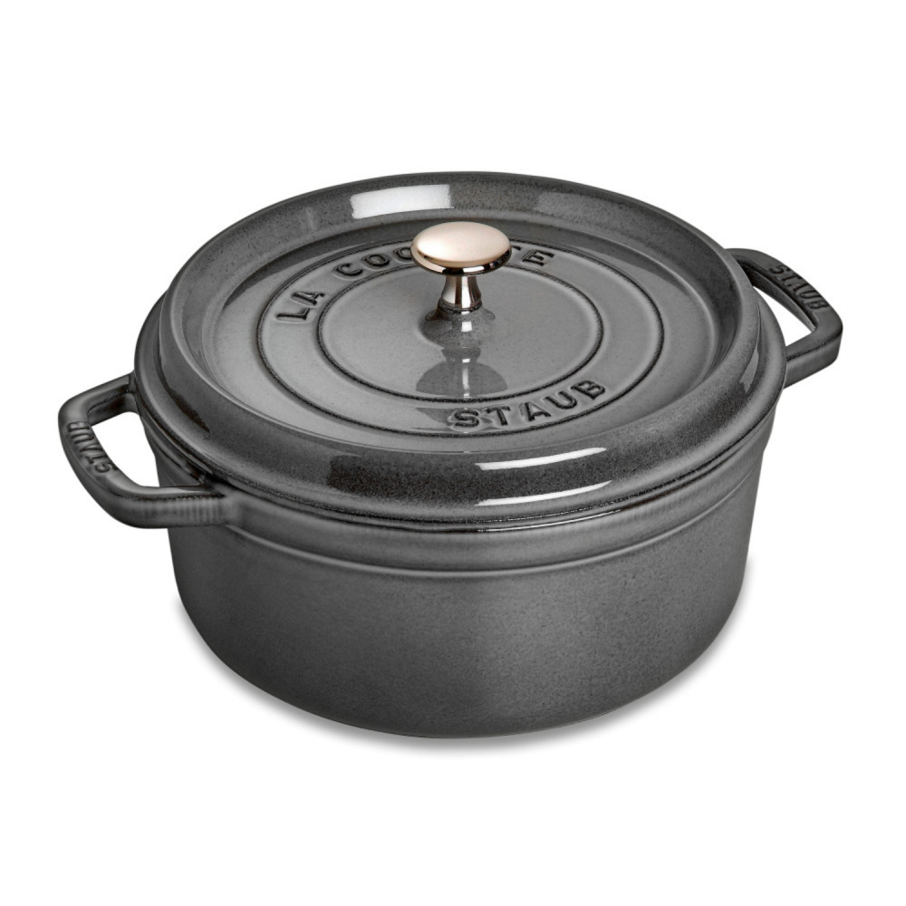 ZWILLING STAUB КУХОННАЯ ПОСУДА Кокот круглый, 24 см, 3,8 л, серый графит