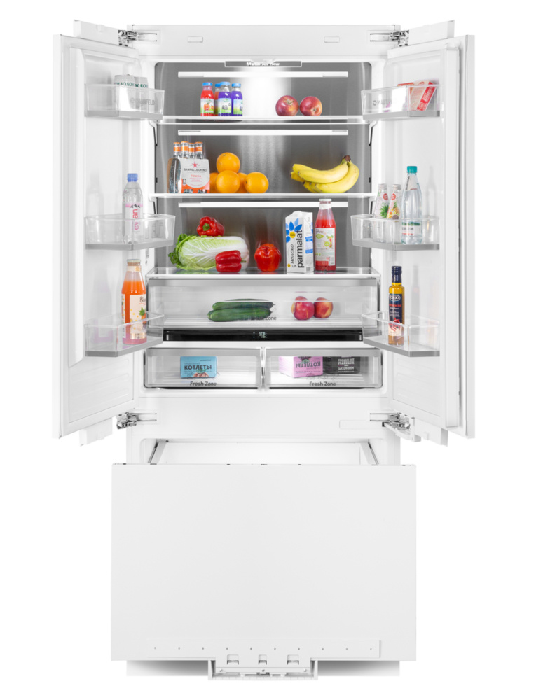 MAUNFELD MBF212NFW2 встраиваемый холодильник белый