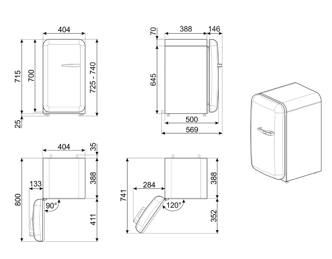 SMEG FAB5LBL6 минибар черный