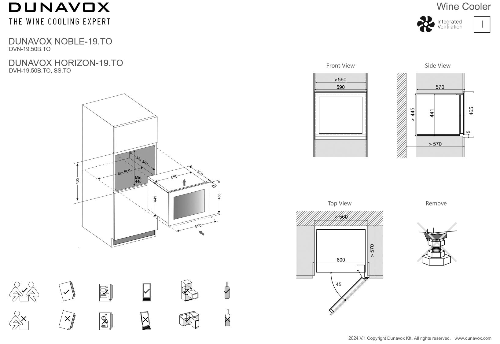 DUNAVOX DVN-19.50B.TO винный шкаф черный