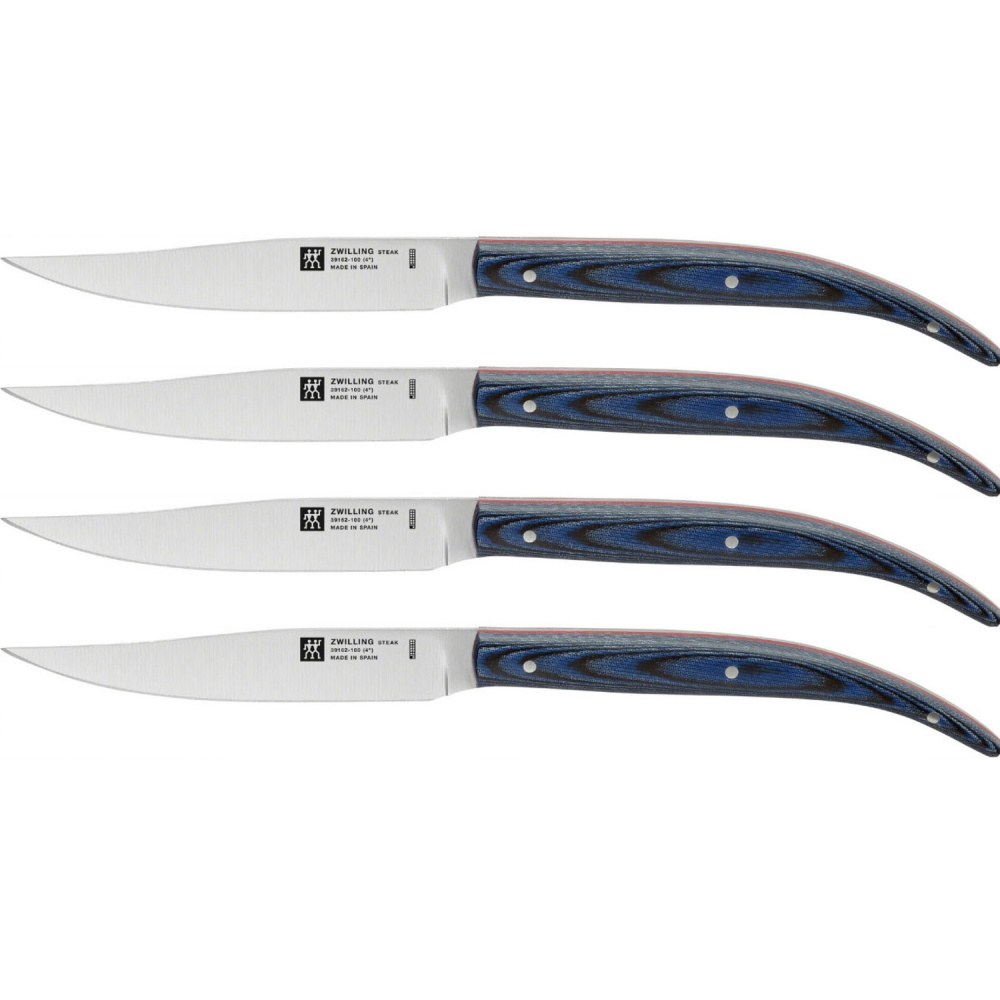 ZWILLING набор стейковых ножей 4 предмета с рукояткой из голубой микарты 39162-000