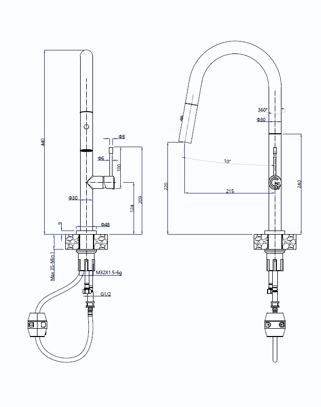 RIVELATO ASTI 3972500 grigio cromo смеситель серый