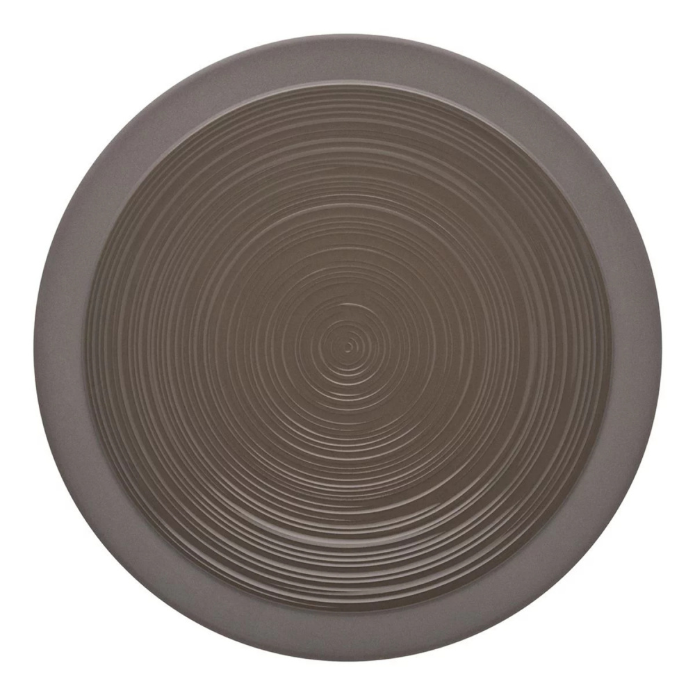 DEGRENNE фарфоровая обеденная коричневая тарелка 26 см BAHIA BASALTE 230937