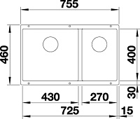 BLANCO SUBLINE 430/270-U PuraDur InFino Standard мойка антрацит (распродажа)