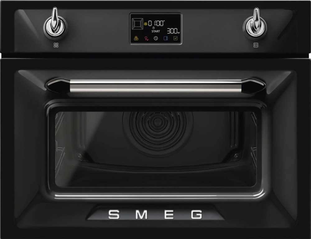 SMEG SO4902M1N компактный многофункциональный духовой шкаф с микроволновой печью черный