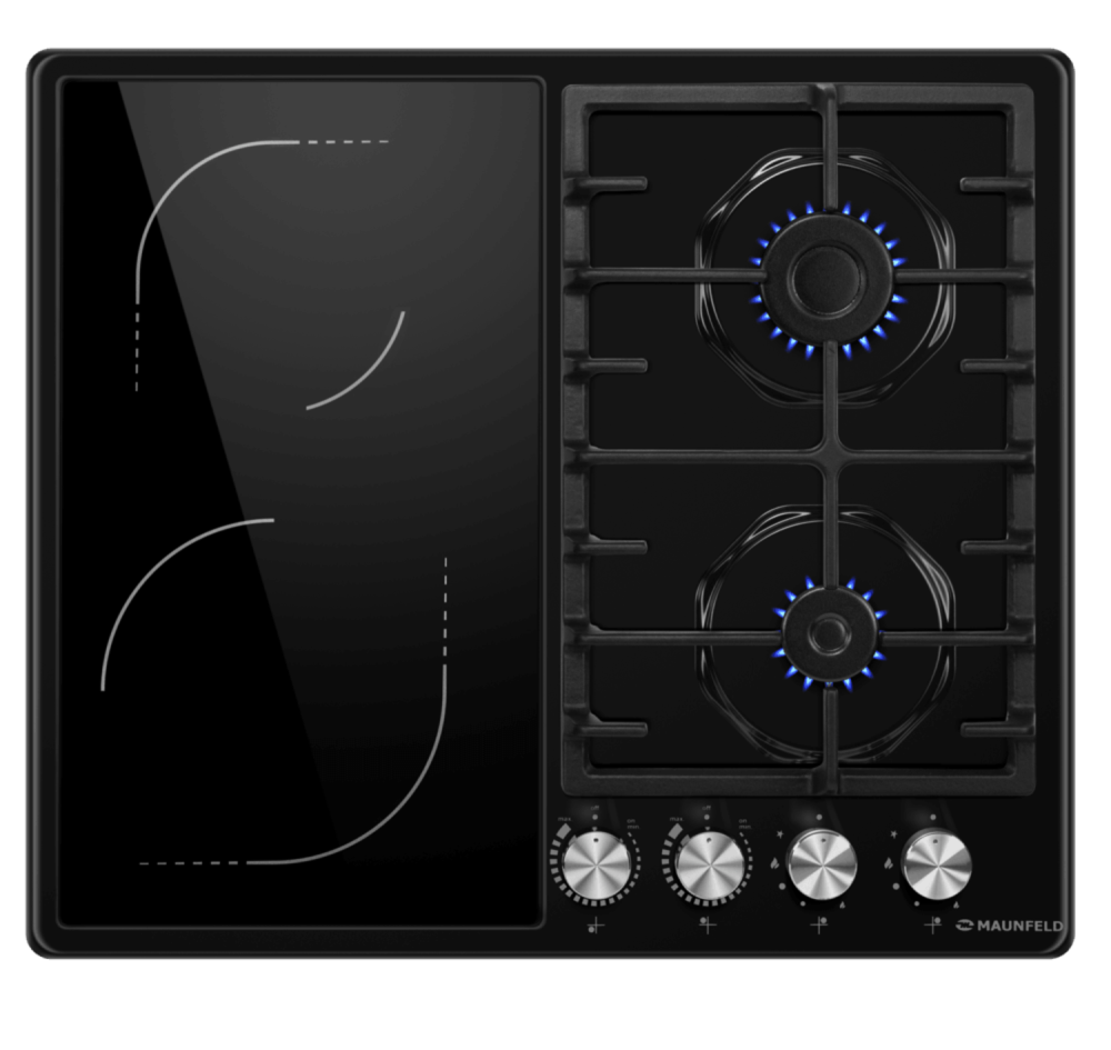 MAUNFELD EEHE.642VC.3CB/KG комбинированная варочная панель черный