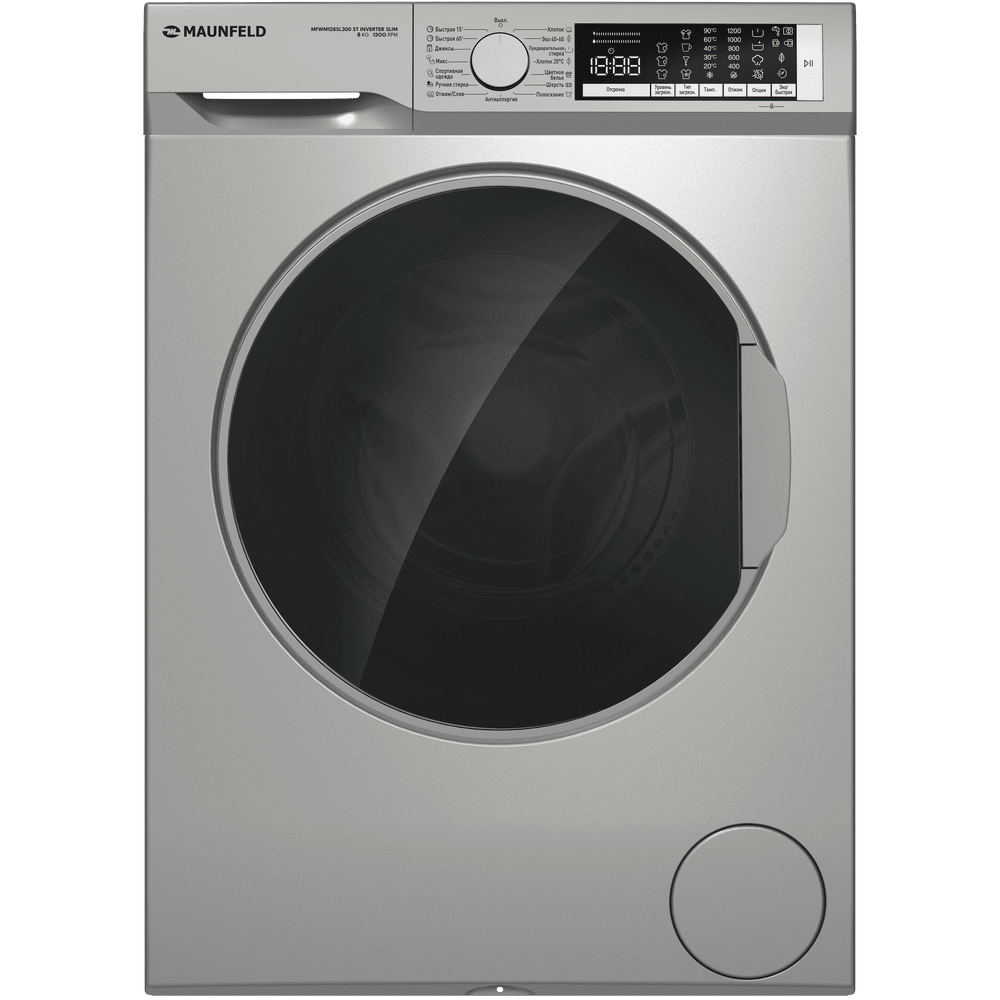 MAUNFELD MFWM128SL300 ST INVERTER SLIM стиральная машина нержавеющая сталь
