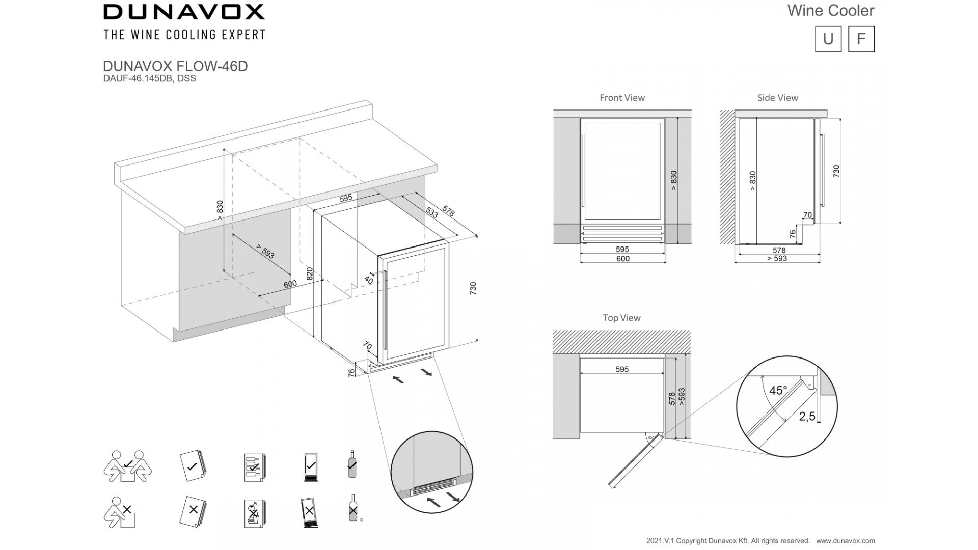DUNAVOX DAUF-46.145DB винный шкаф черный