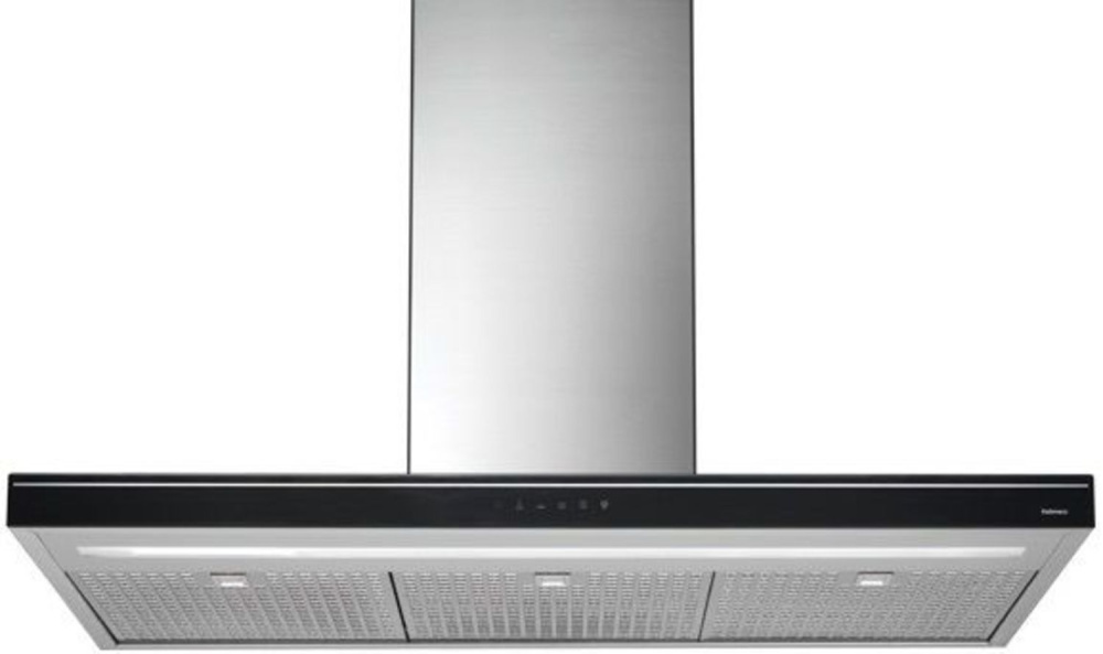 FALMEC DESIGN LUCE ISOLA 90 INOX VETRO NERO (800) островная вытяжка нержавеющая сталь CLHI90.00P6#ZZ