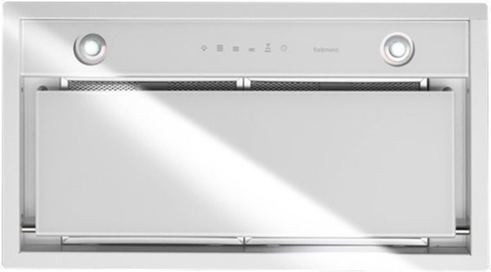 FALMEC DESIGN GRUPPO INCASSO MURANO 50 INOX VETRO BIANCO вытяжка нержавеющая сталь