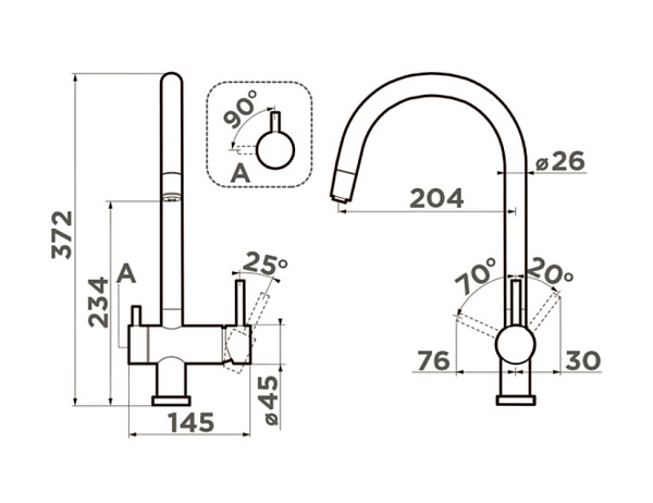 OMOIKIRI YAMADA -BL-P смеситель черный