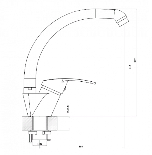FLORENTINA МИРА FL смеситель нуар классик