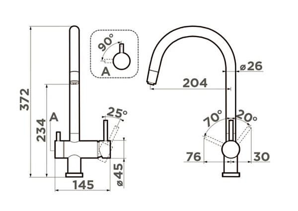 OMOIKIRI YAMADA- P PL  смеситель серый